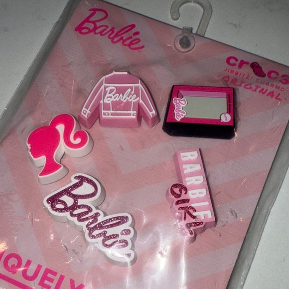 CROCS Barbie Pink and Black Jibbitz Charm Set - Picture 2 of 4